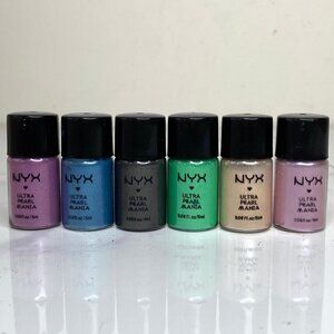 6 NYX Ultra Pearl Mania Loose Pigments JADE NUDE LILAC TURQUOISE PURPLE CHARCOAL